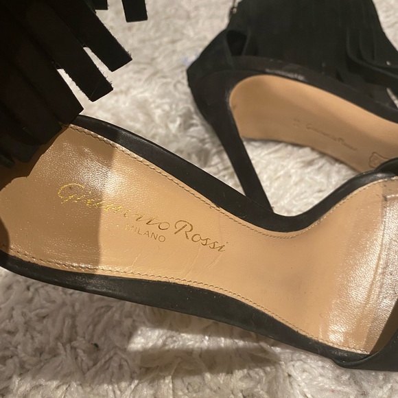 Gianvitto Rossi black fringe sandals, size 36/IS6 - Picture 6 of 9